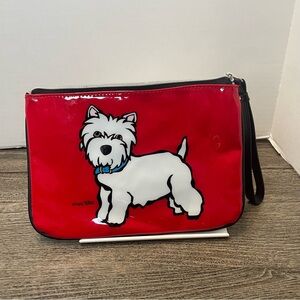 Marc Tetro Red Dog Clutch. Wristlet. Boston Westie. Pre-owned